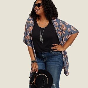 𝅺MAURICES floral kimono Womens size 14/16